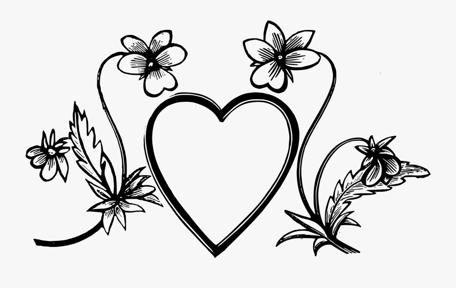 Thumb Image - Black And White Decorative Heart, Transparent Clipart