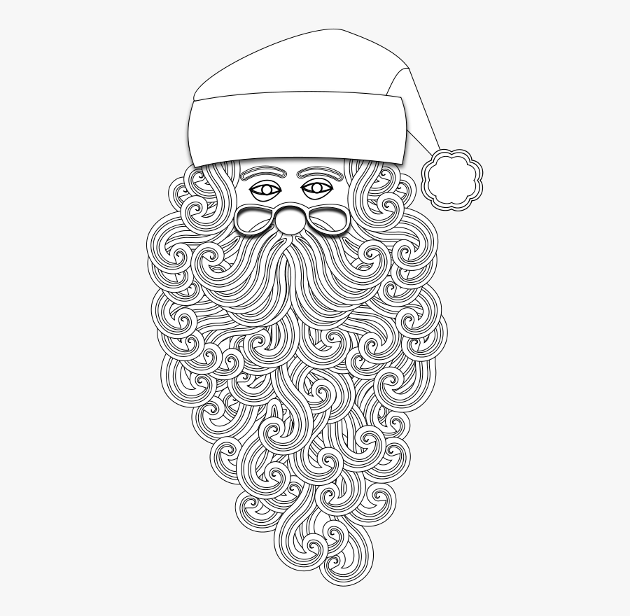 Santa 1 Outline - Santa Claus, Transparent Clipart