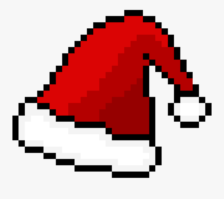 Santa Hat Pixel Clipart - Christmas Hat Pixel Art, Transparent Clipart