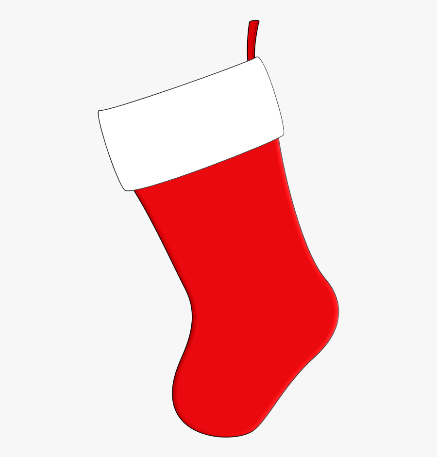 Red Christmas Stocking Template, Transparent Clipart