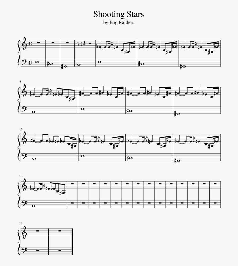 Transparent Shooting Star Png - Shooting Stars Piano Sheet Music, Transparent Clipart
