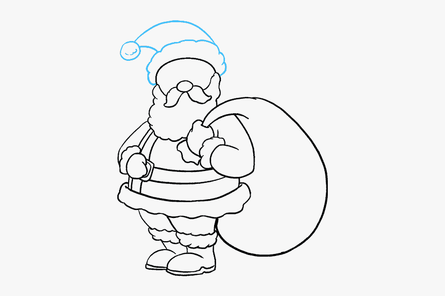 How To Draw Santa Claus - Draw Santa Claus Step By Step, Transparent Clipart