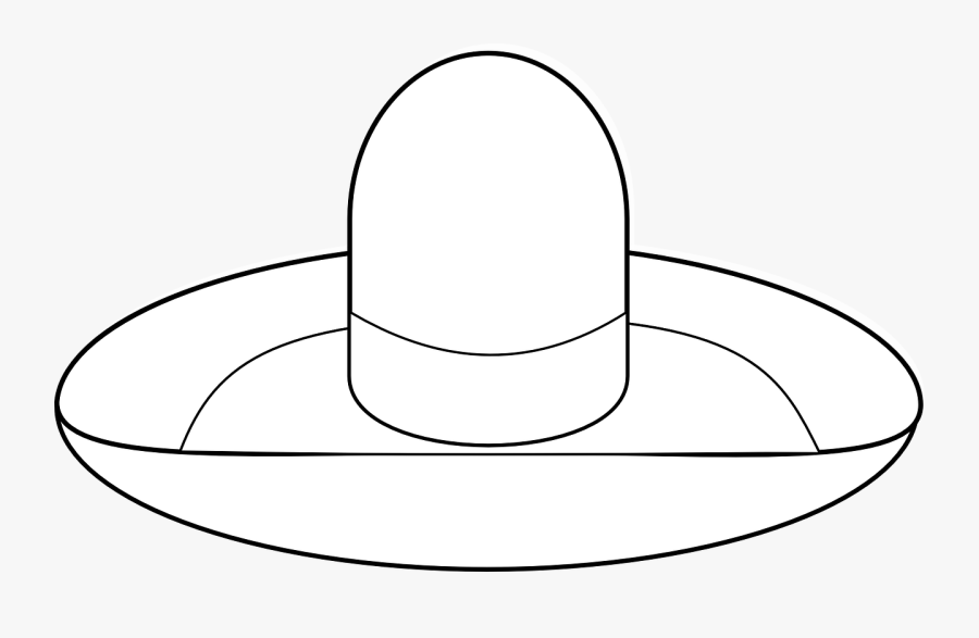 Sombrero, Hat, Mexican, White - Line Art, Transparent Clipart