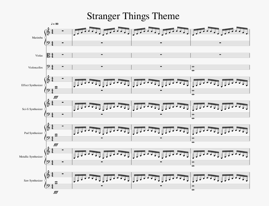 Sheet Music Made By Metroidmckay For Piano Stranger Things Theme