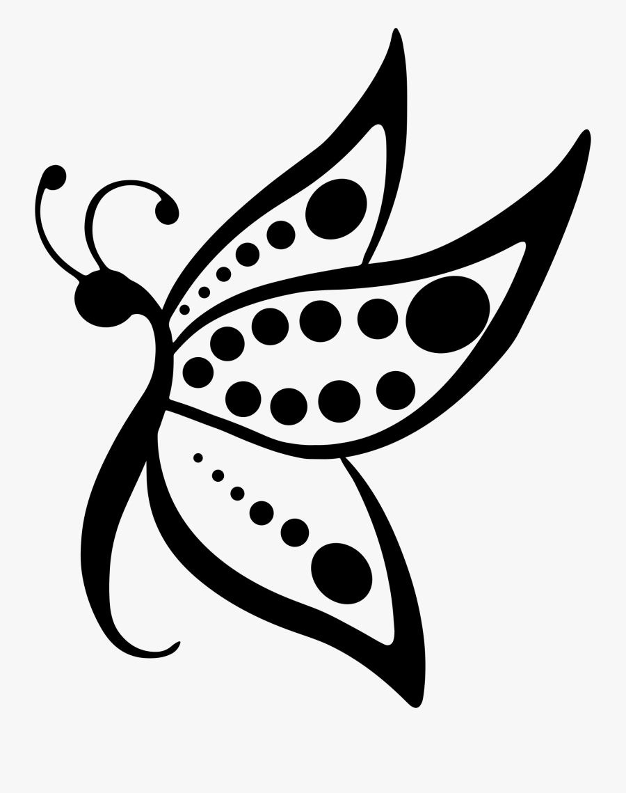 Clipart - Black And White Butterfly Silhouette, Transparent Clipart