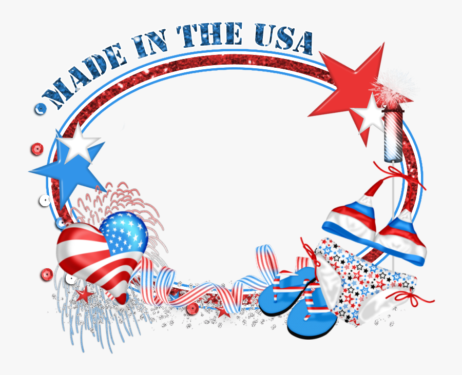 Fantastically Free Blog Train- July 4th Theme Clipart - 4th Of July Border Frames, Transparent Clipart