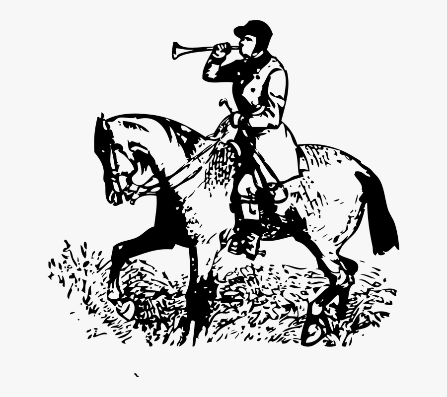 Soldier, Horn, Warrior, Trumpet, Hooter, Messenger - Horse Rider With Message, Transparent Clipart