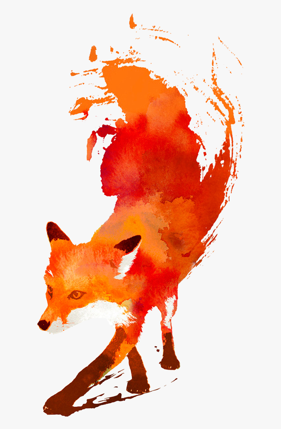 Free Fox Images Free, Download Free Clip Art, Free - Fox Watercolor, Transparent Clipart