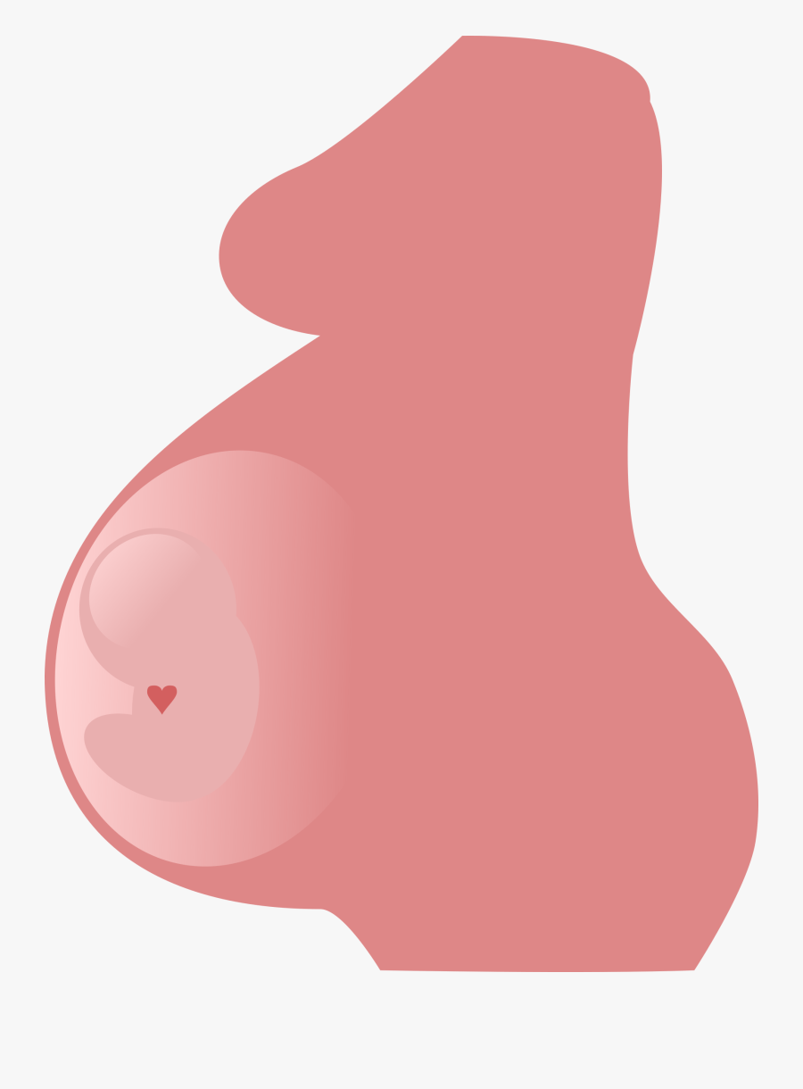 Pregnant Clip Art - Side View Of A Pregnant Woman, Transparent Clipart