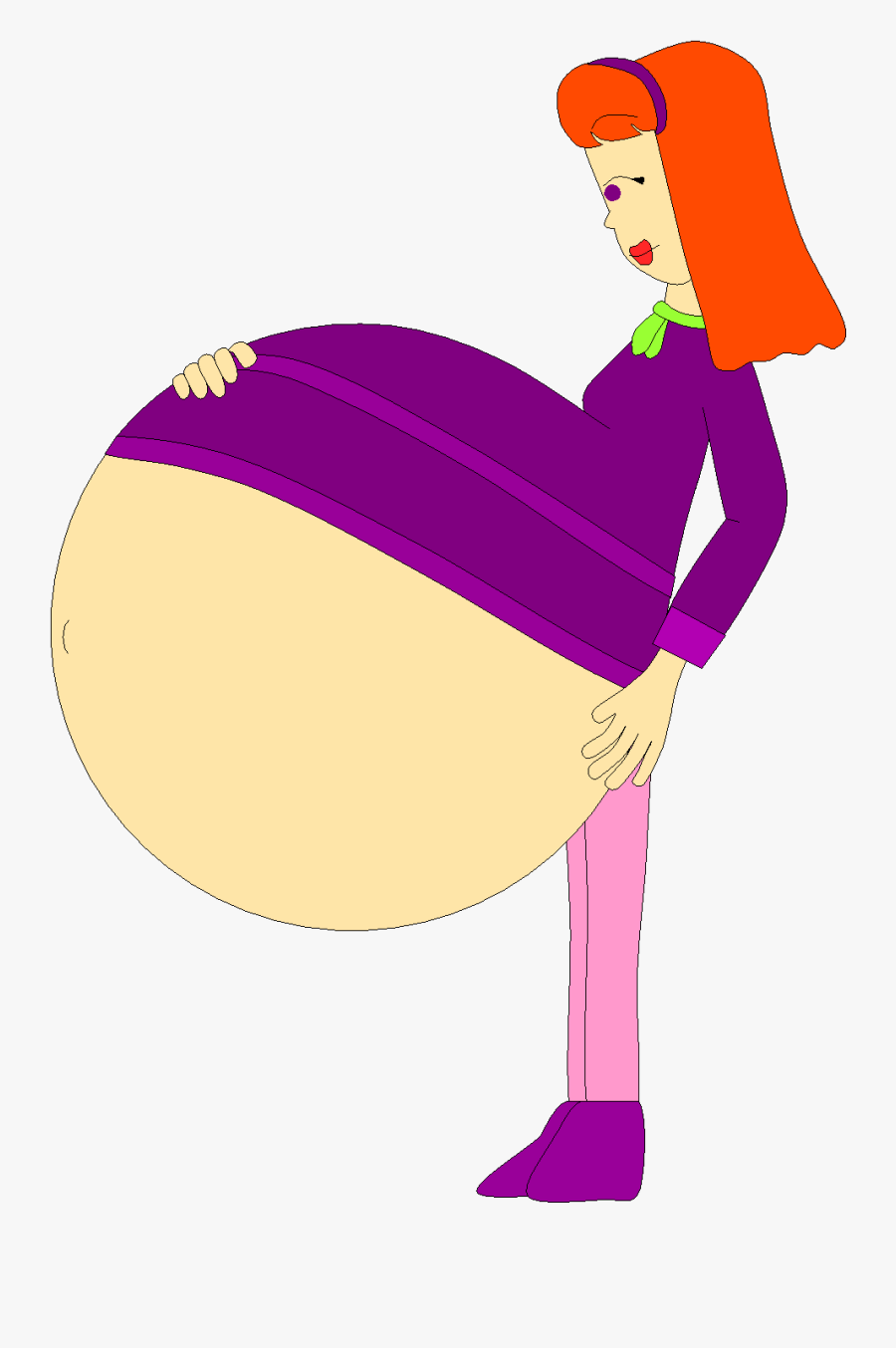 Daphne Blake Looks At - Pregnant Belly Clip Art, Transparent Clipart