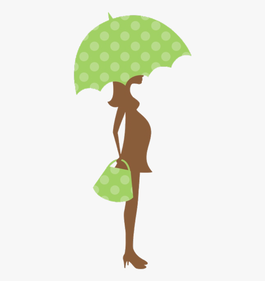 Transparent Handstand Clipart - Pregnant Silhouette With Umbrella, Transparent Clipart