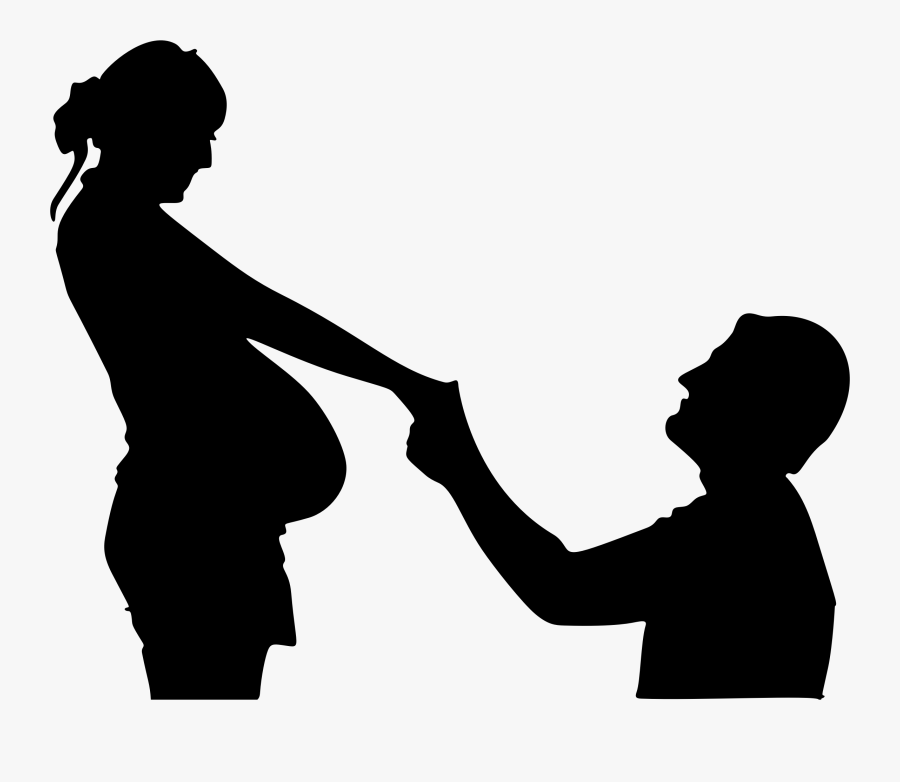 Woman Silhouette Husband Clip Art - Husband And Wife Silhouette, Transparent Clipart