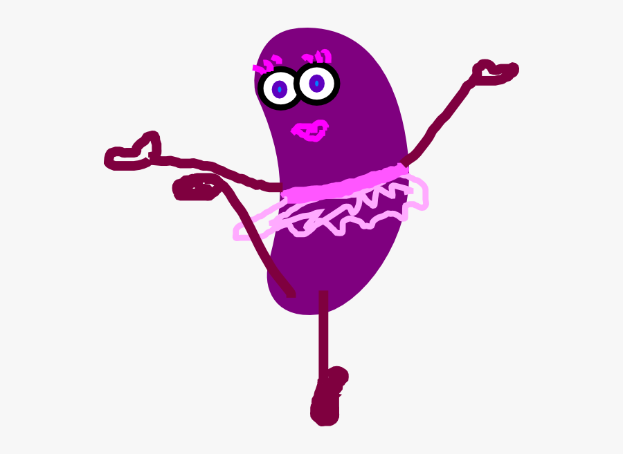 Purple Dancing Jelly Bean Clip Art - Cartoon Pink Jelly Bean, Transparent Clipart