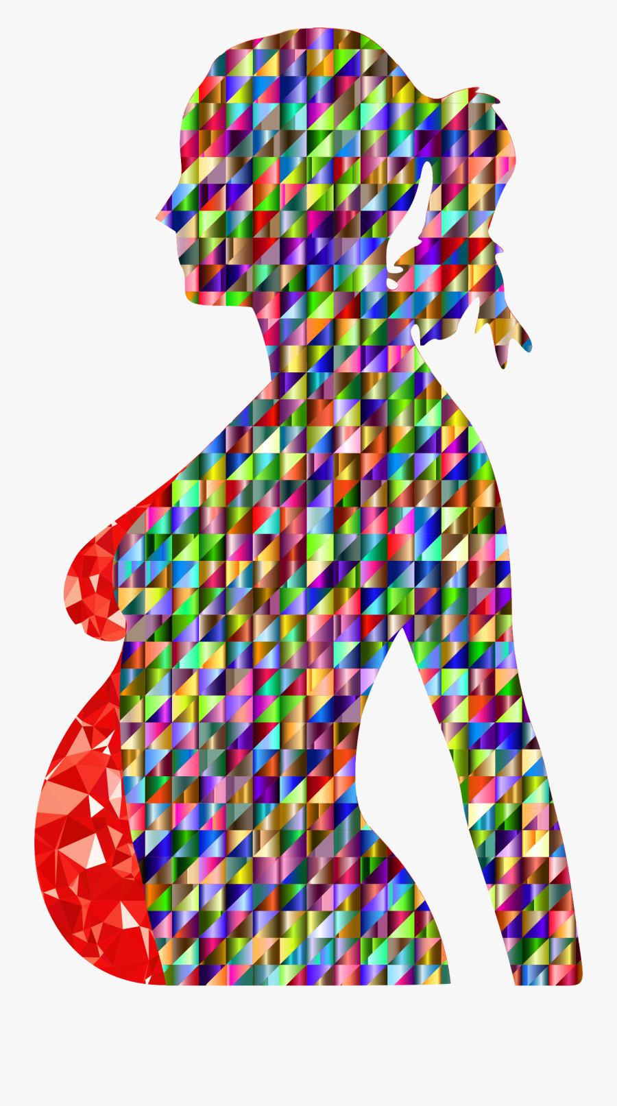 Chromatic Triangular Ruby Pregnant Woman Clip Arts - Abstract Pregnant Woman Png, Transparent Clipart