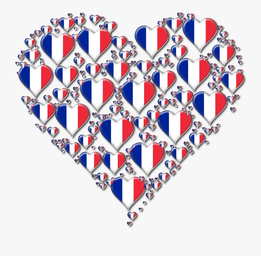 Heart Fractal Enhanced Big - Flag Of France, Transparent Clipart