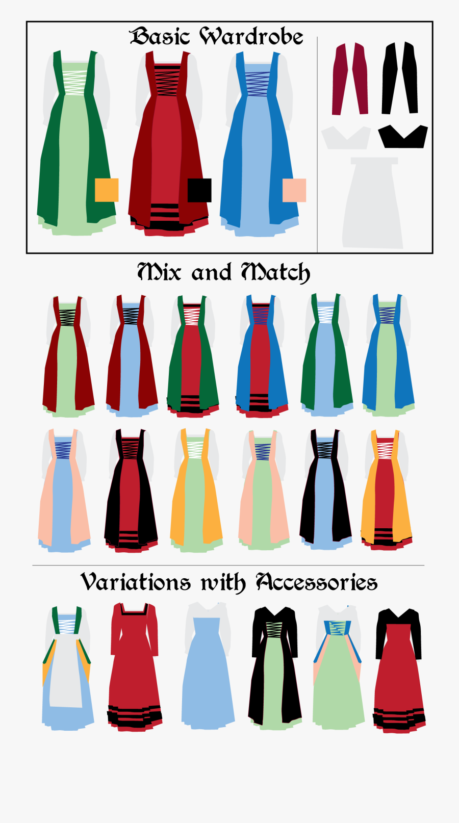 Clipart Clothes Clothing Accessory - Renaissance Clothing Colors, Transparent Clipart