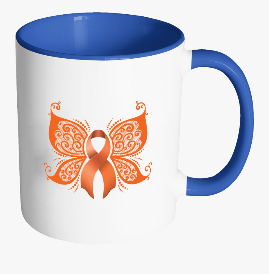 Beautiful Butterfly Orange Ribbon Kidney Cancer Awareness - Drinking The Tears Of My Haters Mug, Transparent Clipart