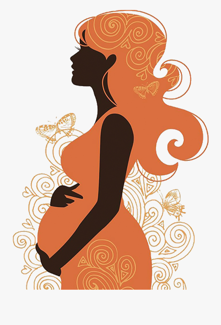 Pregnancy Woman Silhouette Clip Art - Pregnant Women Art, Transparent Clipart