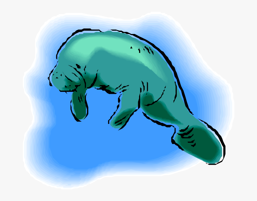 Green,manatee,line Art,clip Art,organism,sea Figure,tail,art - Sea Cow, Transparent Clipart