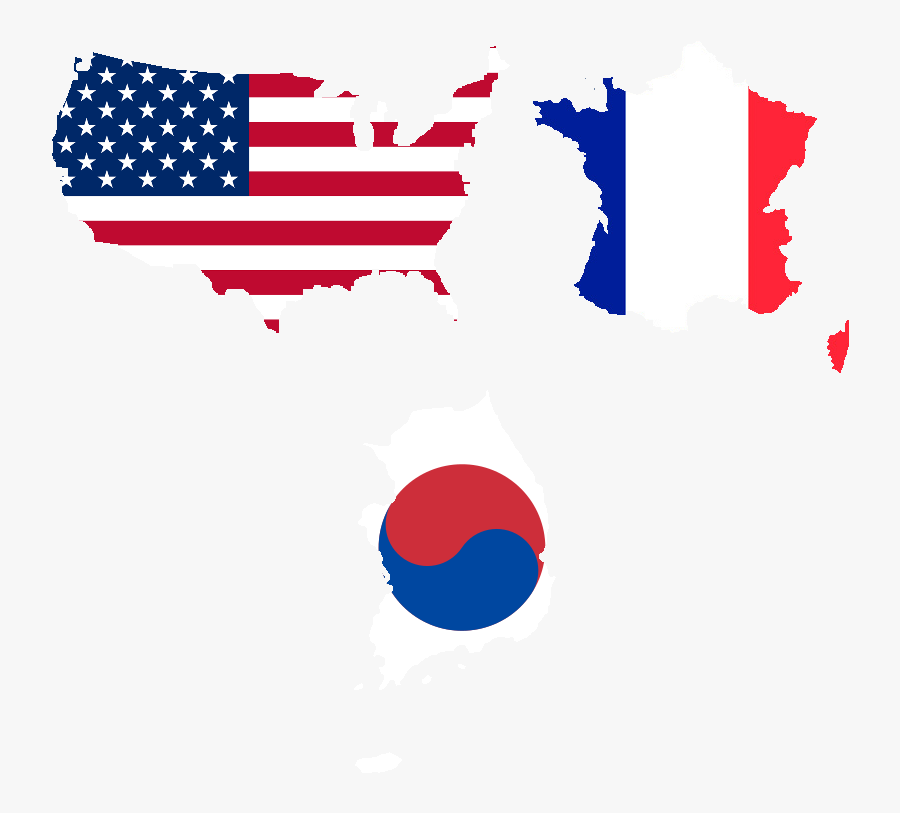 United States Of America , France, And South Korea - Usa Flag, Transparent Clipart