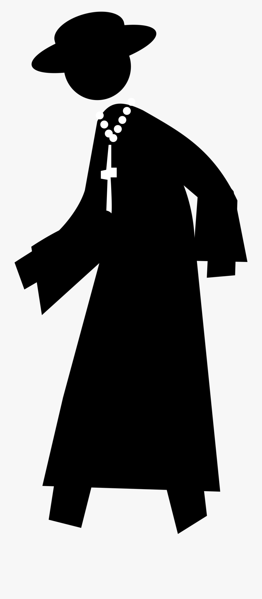 Pregnancy Clipart Abdomen - Silhouette Of A Priest, Transparent Clipart