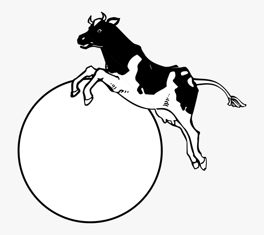 Moon Cow Jumping - Cow Jumped Over The Moon Clip Art, Transparent Clipart