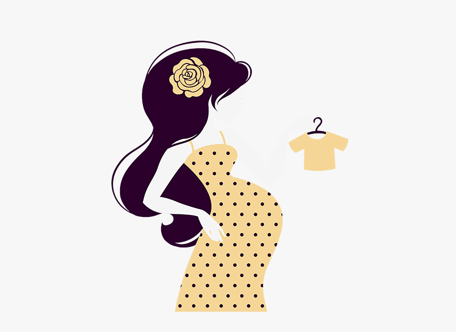 Cartoon Pregnant Woman Silhouette, Transparent Clipart