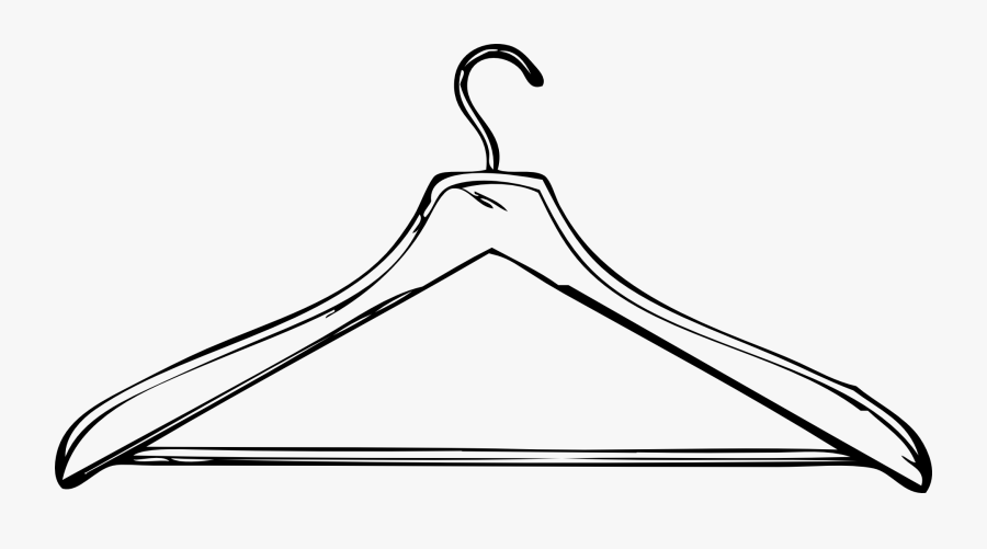 Clip Art Clothes Banner Library - Hanger Clipart Black And White, Transparent Clipart