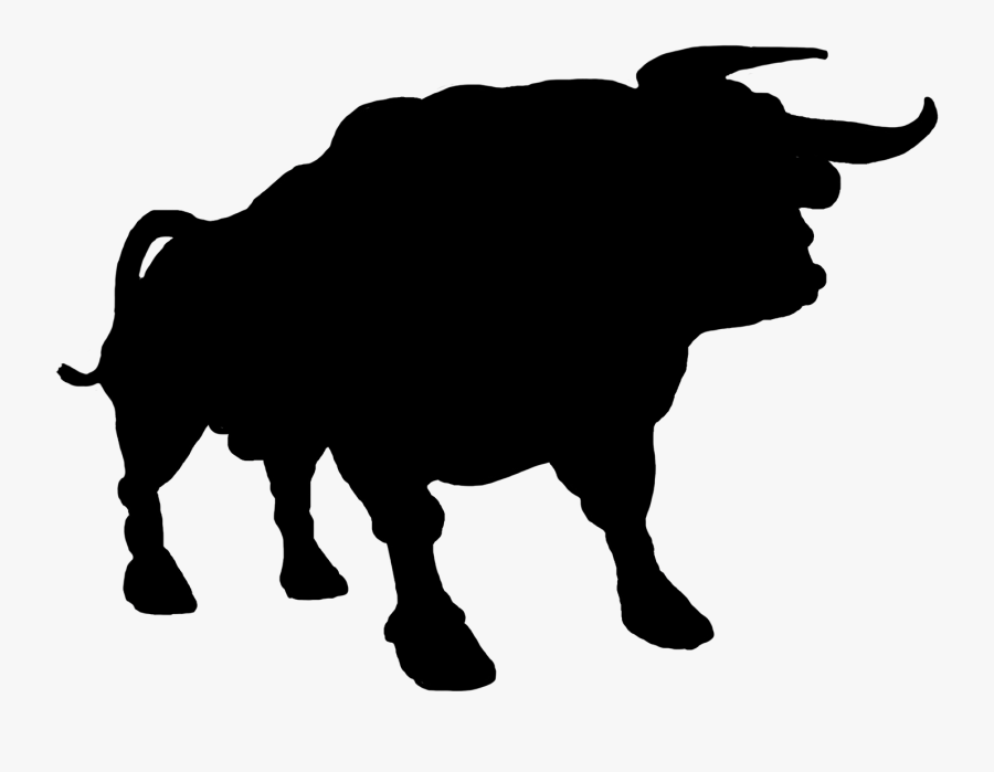 Cows Clipart Shadow - Bull Silhouette Png, Transparent Clipart