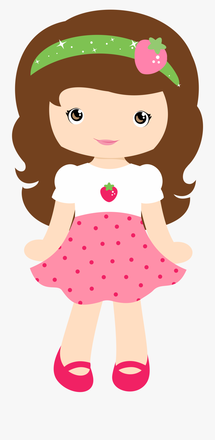Moranguinho Minus Strawberry Shortcake - Cute Girl Clipart Png, Transparent Clipart