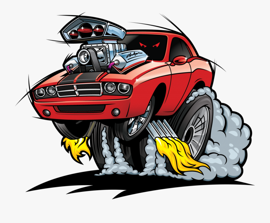 Hot Rod Wheels Clipart Race Car Cartoon Free Transparent - Happy Birthday Dodge Challenger, Transparent Clipart