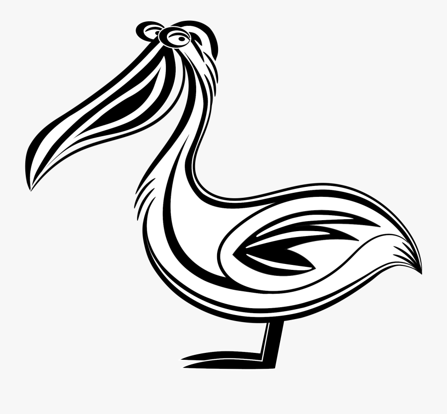 Line Art,line,water Bird - Pelican Clipart Png, Transparent Clipart