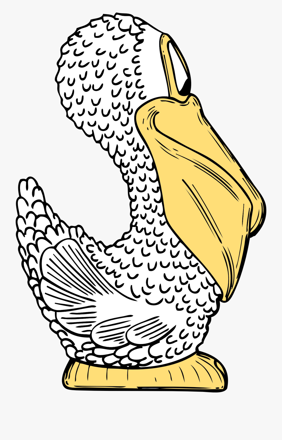 Pelican Side View - Pelicano De Lado, Transparent Clipart