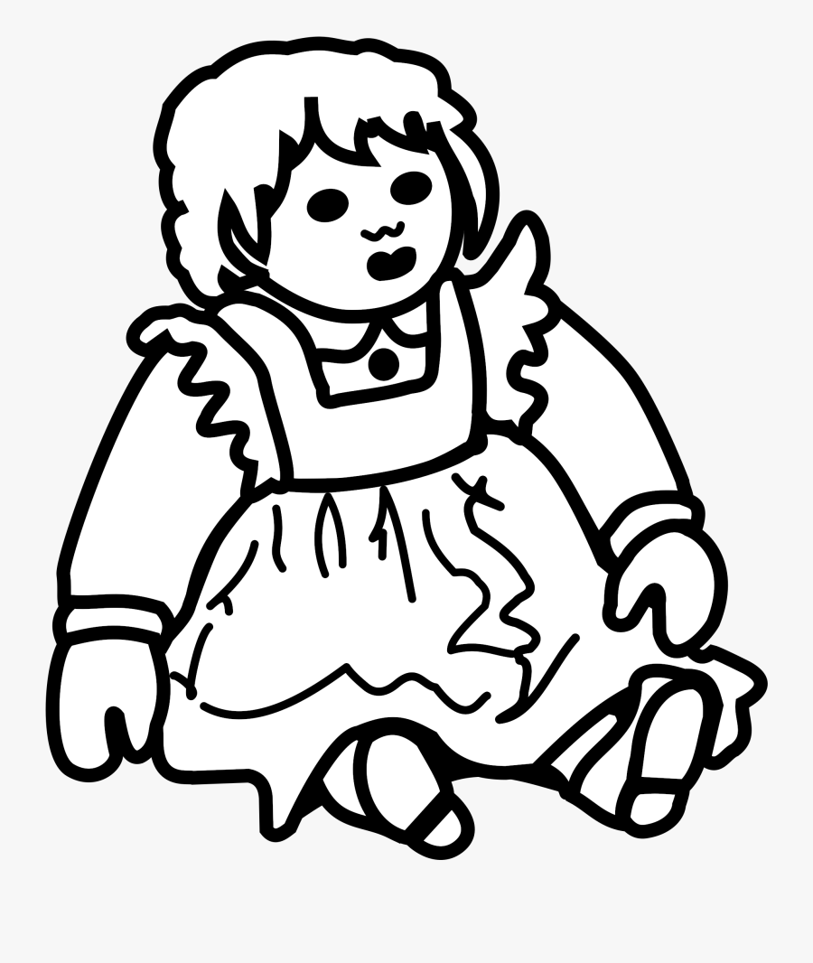 Clipart - Clipart Doll Of Black And White, Transparent Clipart