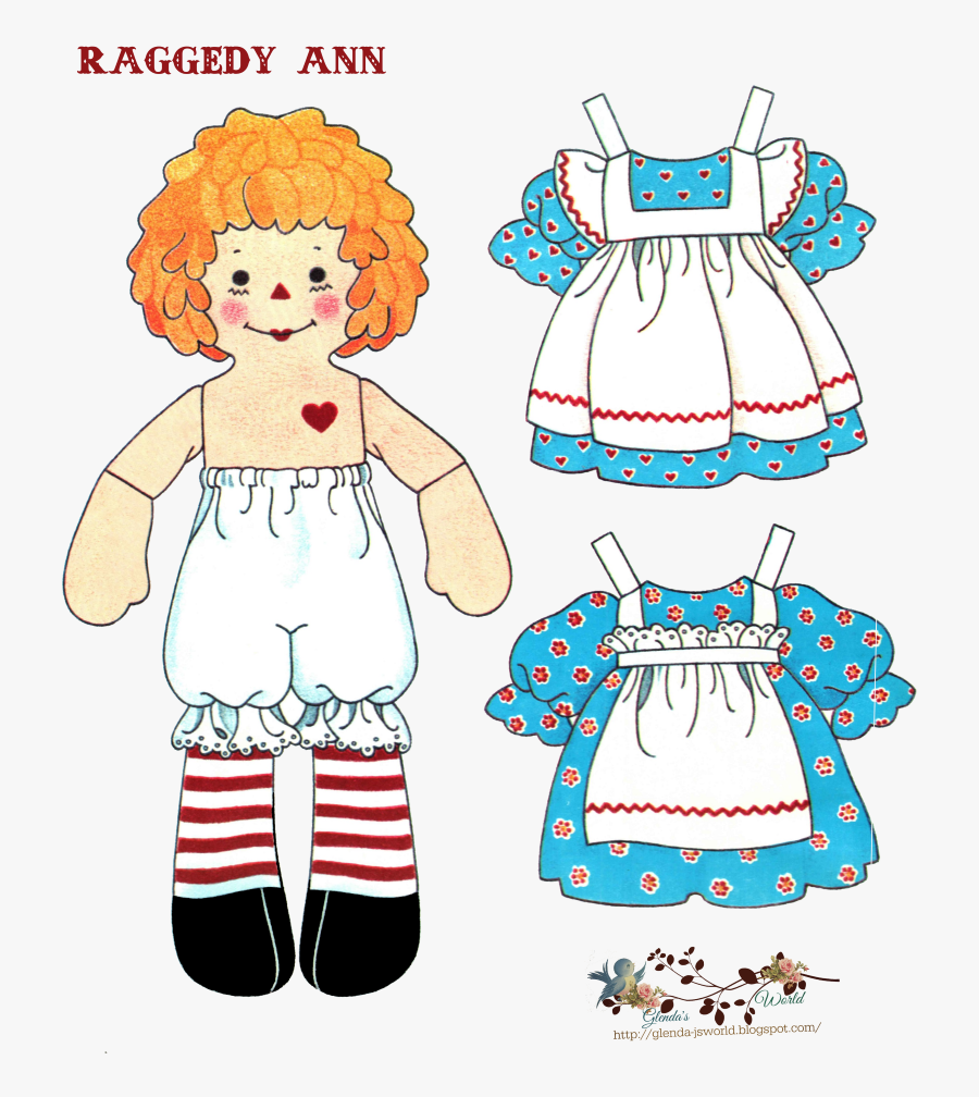 Raggedy Ann And Raggedy Andy Paper Doll Clipart , Png - Raggedy Ann, Transparent Clipart