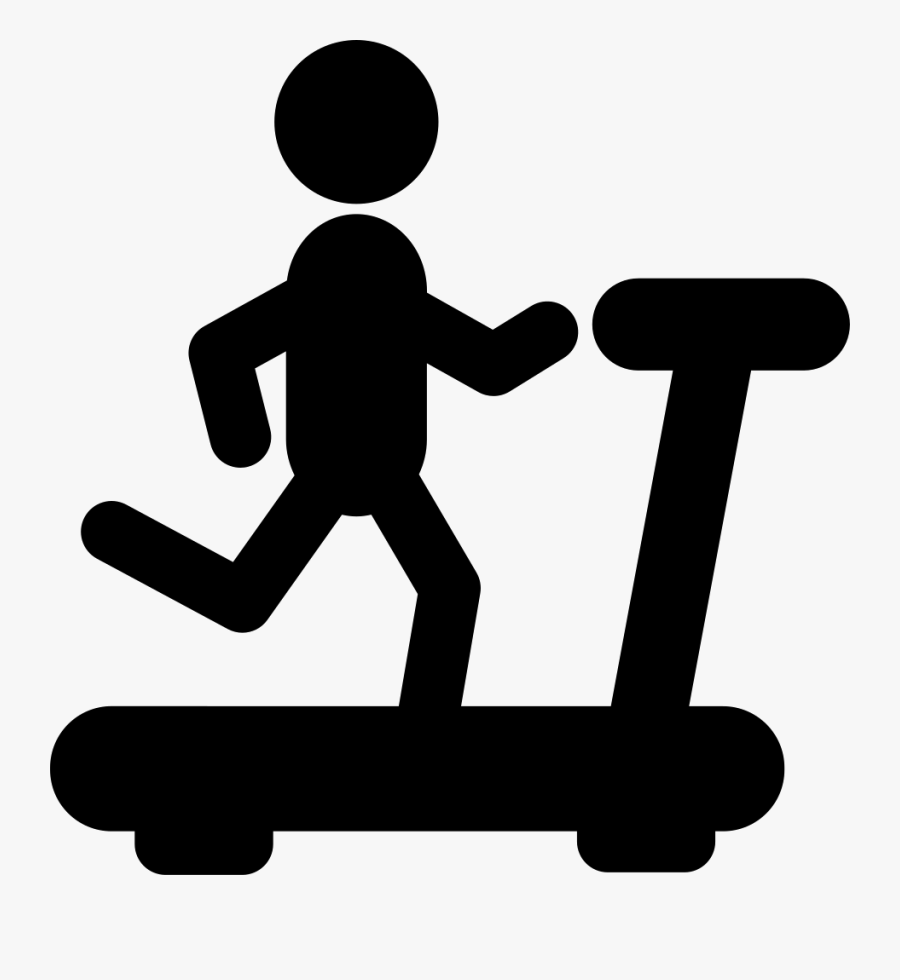 Person Running On A Treadmill Silhouette From Side - Silhouette Treadmill Clipart, Transparent Clipart