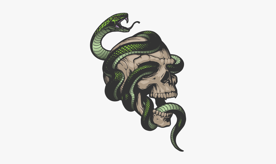 Skull And Snake In Eye, Transparent Clipart