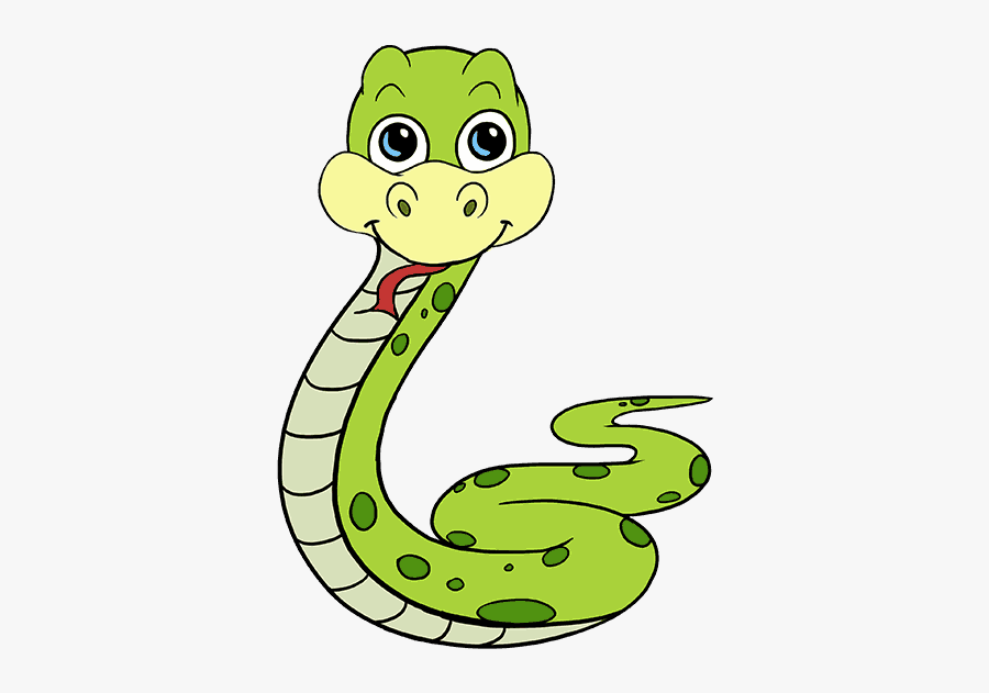 Clip Art How To Draw A - Cartoon Snake Drawing, Transparent Clipart
