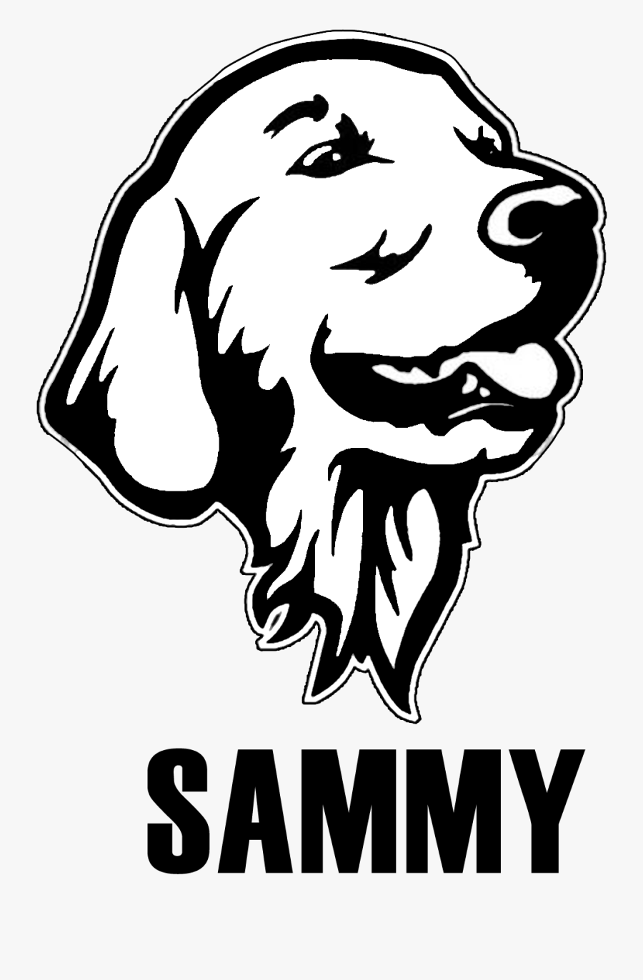 Personalized Golden Retriever Decal/sticker - Golden Retriever Black And White, Transparent Clipart