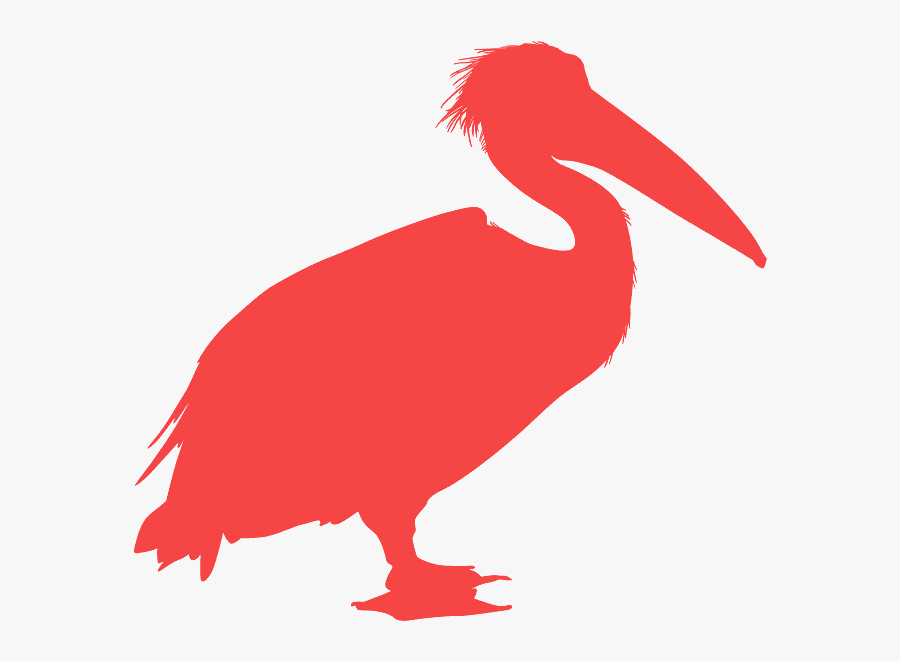 Red Pelican Silhouette, Transparent Clipart