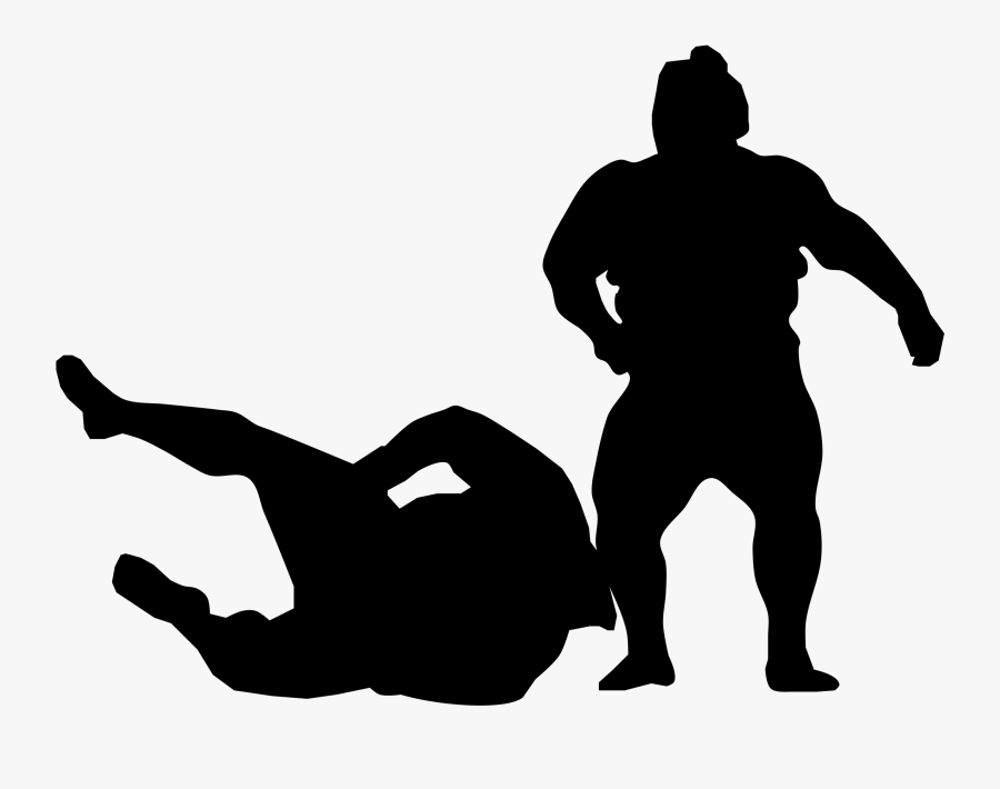 Sumo Wrestling Rikishi Clip Art - Sumo Wrestling Black And White, Transparent Clipart