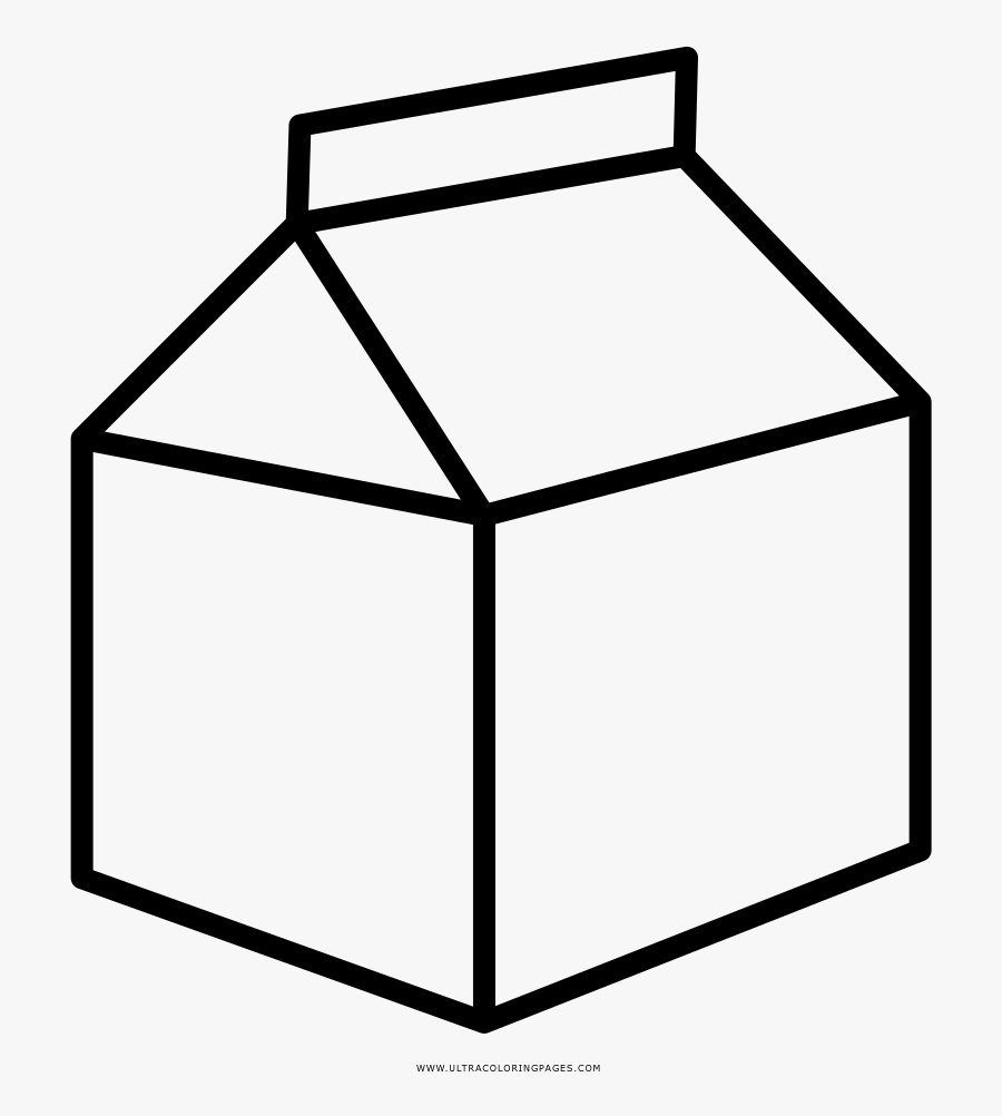 Milk Carton Coloring Page, Transparent Clipart