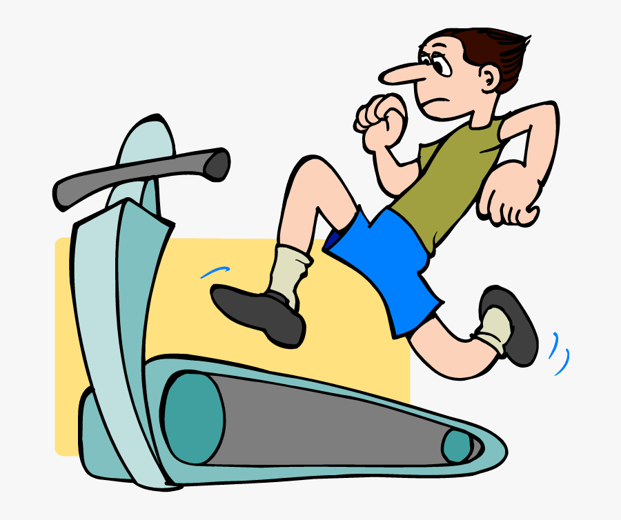 Man Running On Treadmill - People Exercising Coloring Page, Transparent Clipart
