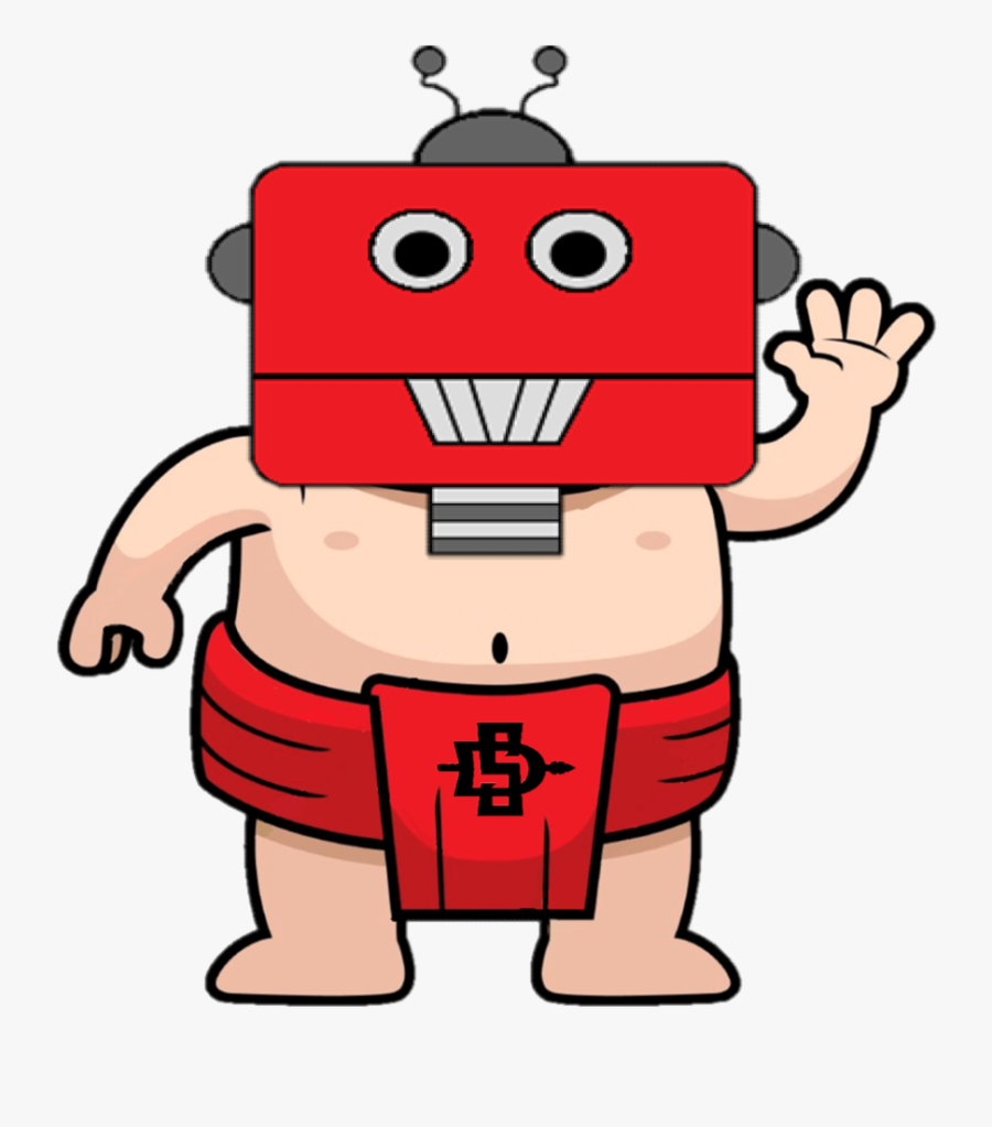 Mini Sumo Robot Competitor - Sumo Wrestler Cartoon, Transparent Clipart