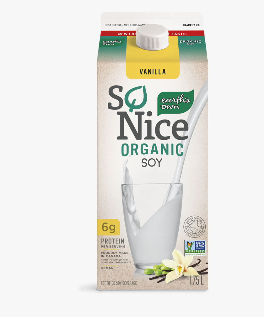 Earths Own Vanilla Organic Soy Milk Plant Based Milk - Mulch, Transparent Clipart