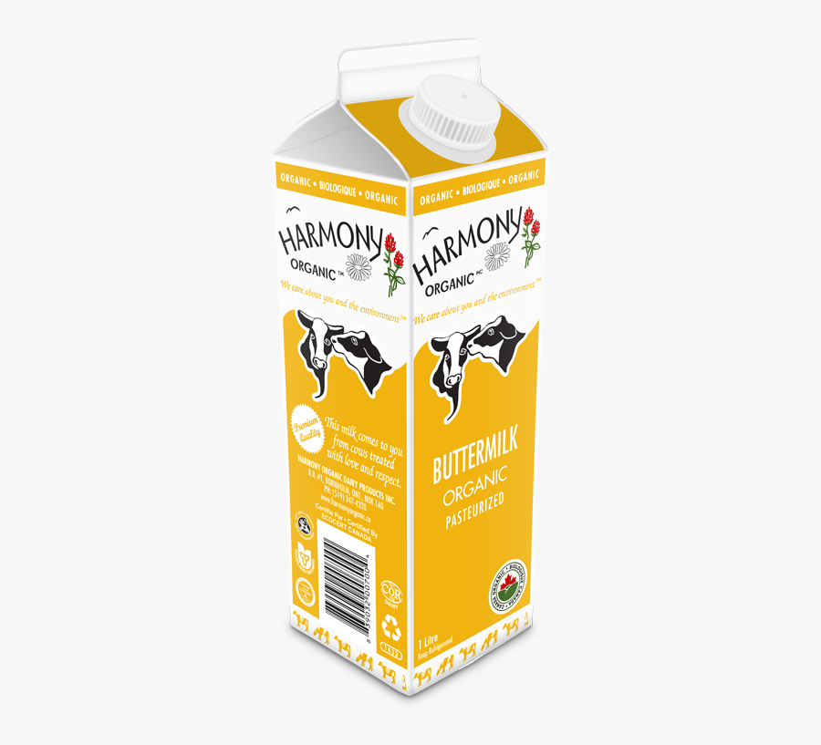 Organic Buttermilk One Litre Carton - One Carton Of Milk, Transparent Clipart