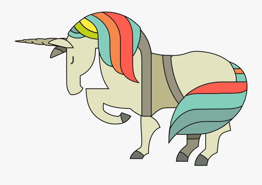 With Rainbow Mane Big - Pinturas Faciles De Hacer De Caballos, Transparent Clipart