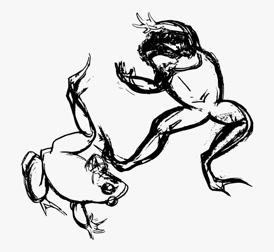 Frog Sumo Professional Wrestling Drawing Free Commercial - Japanese Drawings Frogs Wrestling, Transparent Clipart