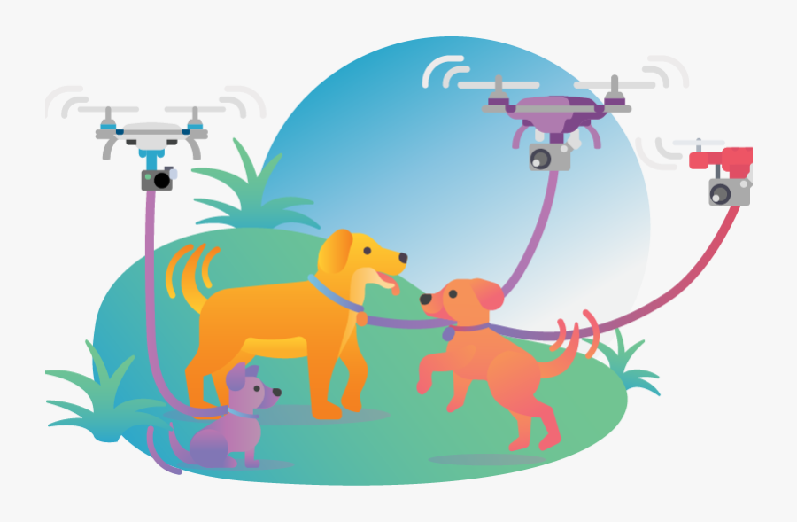 Dogs And Drones Gradient Chihuahua Golden Retriever - Cartoon, Transparent Clipart