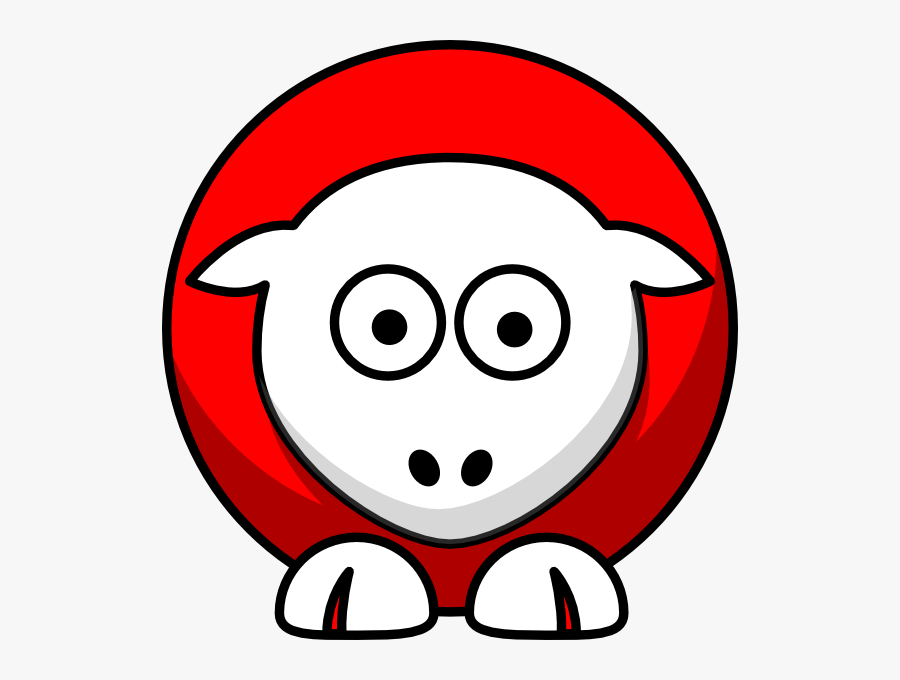 Sheep Looking Straight Red With White Face Clip Art - Big Green Dartmouth, Transparent Clipart